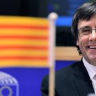 Puigdemont, sonriente, en un pleno del Parlamento Europeo.