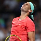 Rafa Nadal, en su partido de hoy en Brisbane