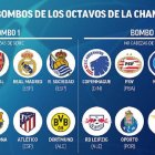 Cuadro del sorteo de octavos de Champions.