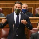 Santiago Abascal, este miércoles en la sesión de control del Congreso.