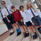 Alumnos del British School of Valencia durante la actividad "Día de los Calcetines Desparejados" programada en la Anti-Bullying Week