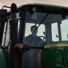 Tractor de un agricultor en plena protesta