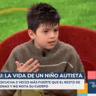 Pau Brunet, de 10 años y con TEA, durante su entrevista en 'Espejo Público'.