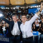 Alberto Núñez Feijóo junto a Alfonso Rueda en un acto del PP de Galicia