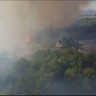 Imagen del incendio desde un edificio.