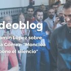 Al fondo de la imagen se ve a Pedro Sánchez junto a Begoña Gómez