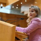 La secretaria primera del Senado, Eva Ortiz, interviene durante una sesión de control al Gobierno, en el Senado, a 6 de marzo de 2024,