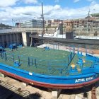 La gabarra en la que el Athletic surcará la ría este jueves como campeón de Copa.