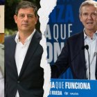 En la imagen se ve a Ana Pontón (BNG) y Gómez Besteiro (PSOE) junto a Alfonso Rueda (PP)