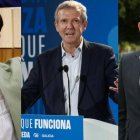 En la imagen se ve a Ana Pontón (BNG), Alfonso Rueda (PP) y Gómez Besteiro (PSdeG)