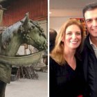 La polémica escultura y Amparo Marco con Pedro Sánchez