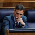 Pedro Sánchez, presidente del Gobierno, en el Congreso