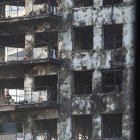 La estructura del edificio tras el incendio de ayer