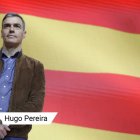 Pedro Sánchez con la bandera de Cataluña de fondo