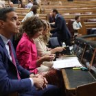 Pedro Sánchez durante la sesión de control al Gobierno este miércoles en el Congreso