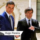 Pedro Sánchez junto a Carles Puigdemont