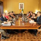 El presidente de la Junta y los consejeros durante el Consejo de Gobierno en San Telmo, Sevilla.