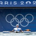 El piragüista español Pau Echaniz, en su participación en París 2024.