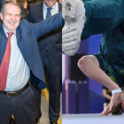 El alcalde de Vigo, Abel Caballero, y la representante de Australia en la modalidad de break dance en los JJOO de París.