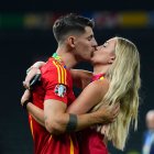 Alvaro Morata y Alice Campello, celebrando la Eurocopa el pasado julio en Berlín.