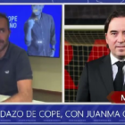 Juanma Castaño durante su entrevista en El Partidazo de COPE al presidente del Rayo Vallecano, Martín Presa.