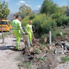 Labores de conservación de carreteras en Cádiz.