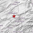 Mapa del terremoto registrado en Agres