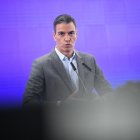 El presidente del Gobierno, Pedro Sánchez, interviene durante el acto de presentación de la nueva campaña 'Transporte público'.