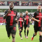 Boniface celebra un gol con el Bayer Leverkusen.