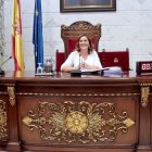 La alcaldesa de Valencia, María José Catalá, en el debate de Estado de la Ciudad.