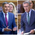 Pedro Sánchez y Feijóo en la sesión de control del Congreso