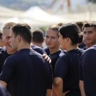 La Princesa Leonor, con sus compañeros de la Escuela Naval el 30 de agosto.