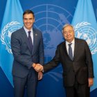 El presidente del Gobierno de España, Pedro Sánchez, y el secretario general de la ONU, António Guterres.

REMITIDA / HANDOUT por NACIONES UNIDAS
Fotografía remitida a medios de comunicación exclusivamente para ilustrar la noticia a la que hace referencia la imagen, y citando la procedencia de la imagen en la firma
24/9/2024