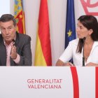 El conseller de Sanidad, Marciano Gómez, y la portavoz del Consell, Ruth Merino.