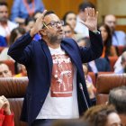 El portavoz de Adelante Andalucía, José Ignacio García, en una intervención en el Parlamento.