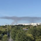 Vista del incendio en el centro de Madrid