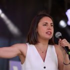 La eurodiputada de Podemos, Irene Montero, interviene durante un acto de los morados en mayo de 2024.