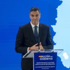 El presidente del Gobierno, Pedro Sánchez, este jueves en un acto en Madrid.