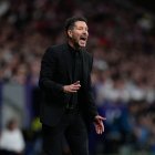 Simeone, en el derbi del pasado domingo.