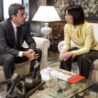 La secretaria general del PSPV-PSOE, Diana Morant, se reúne con el president de la Generalitat, Carlos Mazón.