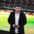 El Kun Agüero, el día que anunció su retirada del fútbol en Barcelona.