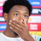 El jugador del Real Madrid, David Alaba, durante una rueda de prensa en la pasada Eurocopa.