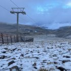 Primera nevada del otoño en la estación de esquí de Sierra Nevada, Granada.