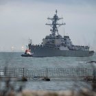 'Llegada del destructor 'USS Oscar Austin' de la Marina de Estados Unidos a la base de Rota, Cádiz.