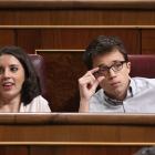 Irene Montero e Íñigo Errejón en una sesión en el Congreso en 2017.