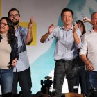 Íñigo Errejón con Joan Baldoví y Mónica Oltra