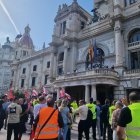 Manifestación de conductores de autobús en Valencia