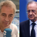 El periodista de COPE, Manolo Lama, y el presidente del Real Madrid, Florentino Pérez.