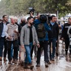 Pedro Sánchez durante su visita a Paiporta antes de huir