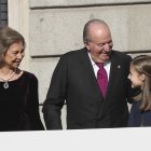 Los Reyes Eméritos junto a la Princesa Leonor, en diciembre de 2018.